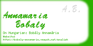 annamaria bobaly business card